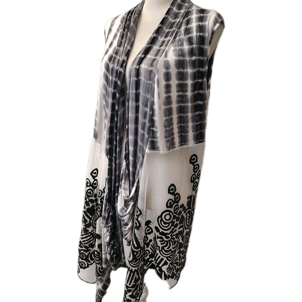 Kamana Burnout Floral Cardigan Sz XL Boho Mesh Tie Dye Lace‎ Hippie Indie